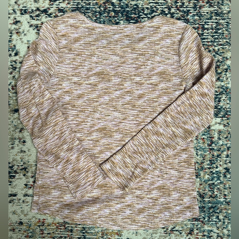 Girl Old Navy Pink and Tan Long Sleeve Top - Picture 6 of 6